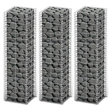 vidaXL 3-delige Schanskorfset 25x25x100 cm gegalvaniseerd, Verzenden, Nieuw, IJzer, 1 tot 2 meter