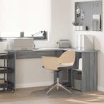 vidaXL Bureau met plank Grijs Sonoma 142 x 102 x 73 cm, Verzenden, Nieuw