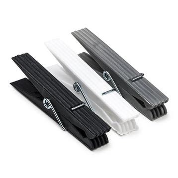 Wasknijpers | 24 stuks (Kunststof, Wit/Zwart/Grijs), Tuin en Terras, Droogmolens en Wasrekken, Verzenden, Nieuw