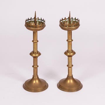 2 kandelaren - Messing - 1850-1900