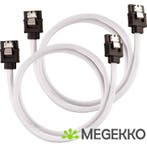 Corsair CC-8900253 SATA-kabel 2 stuks 0,6m Zwart, Wit, Verzenden, Nieuw