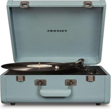 Crosley Portfolio Platenspeler - Koffermodel - Blauw, Ophalen of Verzenden, Zo goed als nieuw