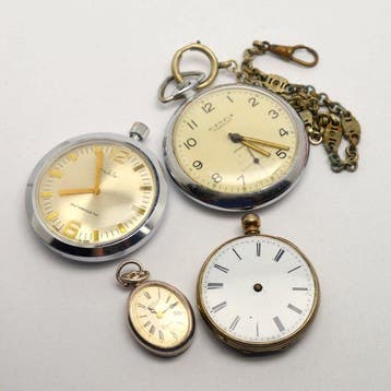 Antique, Ruhla, Kienzle, incl. silver one - (Lot of 4 x