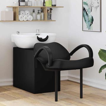 vidaXL Shampoo Stoel Zwart en Wit 136 x 60 x 92 cm PVC, Verzenden