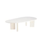 Salontafel Mangohout Organisch Maya Microcement 120 Wit cm, Huis en Inrichting, Tafels | Salontafels, Verzenden, Nieuw, Industriële meubels