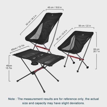 Lichtgewicht Opvouwbare Campingstoel en Tafel Set - Outdoor,, Verzenden, Nieuw