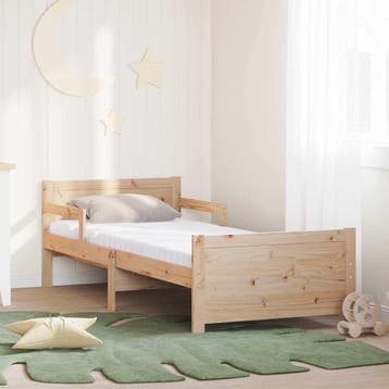 vidaXL Bedframe met uitschuifbaar matras Bruin 80 x 200 cm, Verzenden, Nieuw, Bruin, Hout