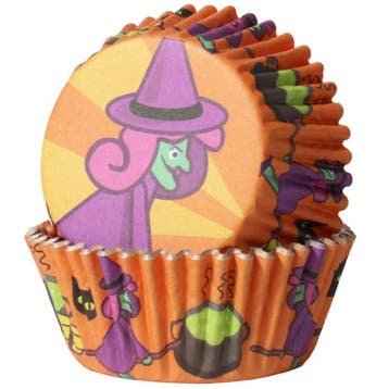 PME Halloween Cupcake Vormpjes Gemene Heksen Ø50mm 30st.**, Verzenden, Nieuw