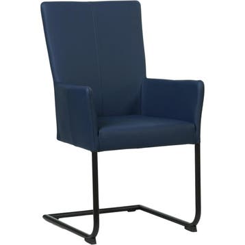 Leren eetkamerstoel Dry met armleuning - Toledo Kobalt, Blauw, Nieuw, Leer, Ophalen of Verzenden