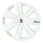 4-Delige Sparco Wieldoppen  Palermo 15-inch wit, Auto diversen, Wieldoppen, Verzenden, Nieuw