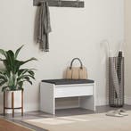 vidaXL Halbank met kussen Wit 63 x 38 x 40 cm, Verzenden, Nieuw