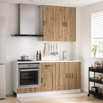 vidaXL Keukenblok KALMAR 5 st Artisanaal eiken Bewerkt hout, Verzenden, Nieuw, Bruin