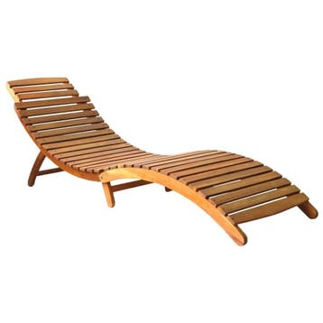 Ligstoel Massief Hout 184cm | Laatste Stuk!, Ophalen of Verzenden, Gebruikt, Hout, Inklapbaar