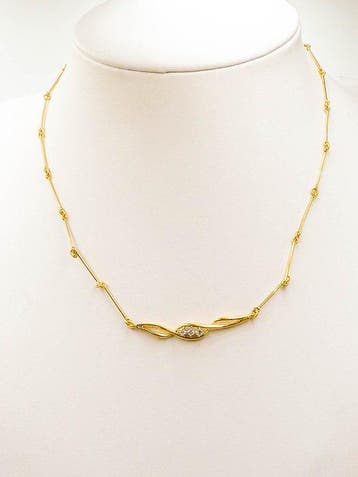 Choker halsketting - 18 karaat Geel goud - Diamant