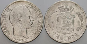 2 Kroner 1875 Denmark Christian Ix 1863-1906, Verzenden