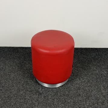 Rode Poef | Ø 39 cm, Ophalen of Verzenden, Gebruikt