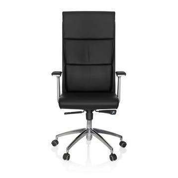 Directiestoel | Met Armleuning | Leder | Zwart | Ergonomisch, Huis en Inrichting, Bureaus, Verzenden, Nieuw