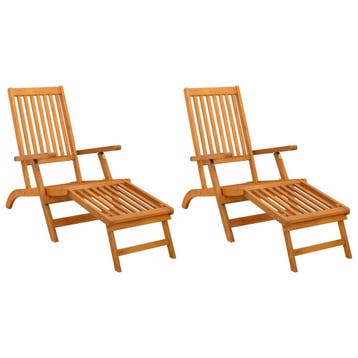 vidaXL Ligstoelkentingen en opvouwbare zonnebader 2 pcs, Verzenden, Nieuw