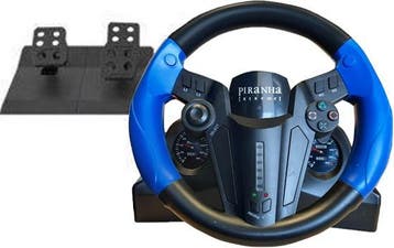 Zonder Pedalen - Piranha Xtreme Stuur Zonder Pedalen - PS2 -, Spelcomputers en Games, Ophalen of Verzenden, Zo goed als nieuw