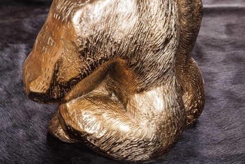 Ronde salontafel WILDLIFE KONG 60cm goud metaal glazen aap, Ophalen of Verzenden, Nieuw