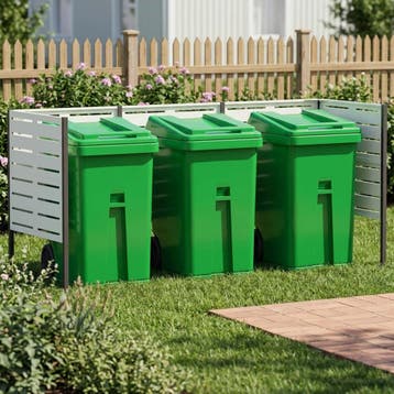 vidaXL Afvalcontainer scherm 249 x 85 x 113 cm Staal Wit, Verzenden, Nieuw, IJzer