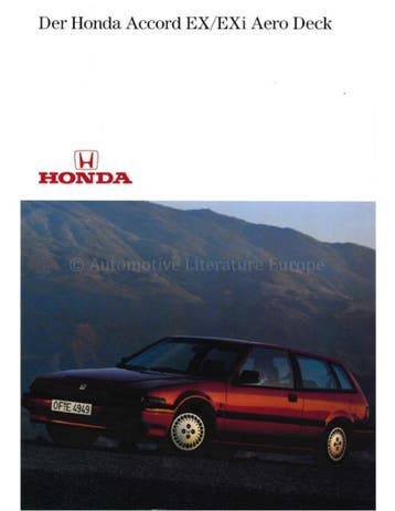 1986 HONDA ACCORD AERO DECK BROCHURE DUITS, Nieuw, Honda, Author