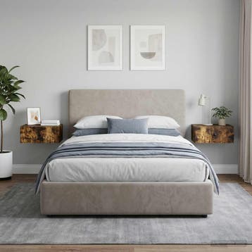 vidaXL Wandbeugel Bedkast 2 st Gerookt eiken 49 x 34,5 x 20, Minder dan 45 cm, Verzenden, Nieuw, Minder dan 55 cm