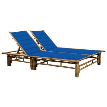 vidaXL Ligbed 2-persoons met kussens bamboe, Tuin en Terras, Verzenden, Nieuw