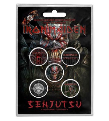 Iron Maiden Button Senjutsu 5-pack officiële merchandise, Ophalen of Verzenden, Nieuw