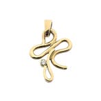 Gouden hanger met diamant; 0,02 ct. (Hanger of bedel), Sieraden, Tassen en Uiterlijk, Bedels, Ophalen of Verzenden, Gebruikt, Goud