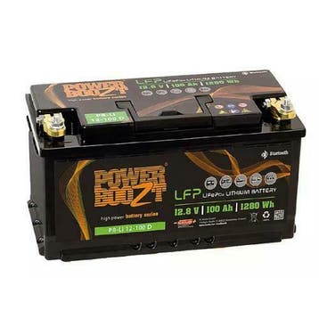 Powerboozt Lifepo4 100ah Lithium accu met Bluetooth, Caravans en Kamperen, Ophalen of Verzenden, Nieuw