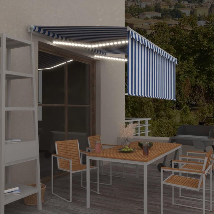 vidaXL Luifel handmatig uittrekbaar rolgordijn LED 3,5x2,5 m, Tuin en Terras, Zonneschermen, Nieuw, Verzenden