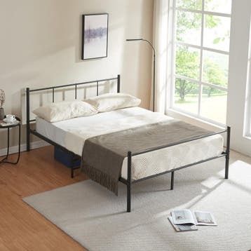 Metalen bedframe Hercules incl. bedbodem 140x200 cm zwart, Verzenden, Nieuw