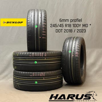 245/45/18 100Y MO * Dunlop zomerbanden 6mm profiel 4X, Auto-onderdelen, Banden en Velgen, 18 inch, Ophalen of Verzenden, Band(en)
