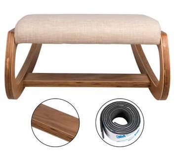 Ergonomische kniestoel hout schommelend met dik kussen, Verzenden, Nieuw