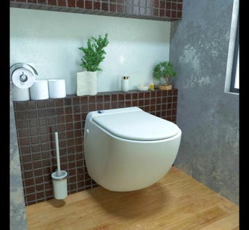 Broyeurtoilet Sani-wand - Sanibroyeur Hangende WC, Doe-het-zelf en Verbouw, Ophalen of Verzenden, Nieuw, Steen, Toilet