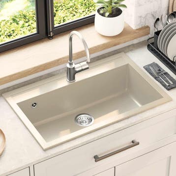 vidaXL Wasbak Graniet 795 x 505 mm Beige, Verzenden, Nieuw