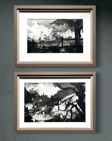 Eugène Eechaut (1928-2019) - Ink landscape diptych