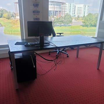 Mooi directiebureau met zwart blad afm 220x100 cm, Ophalen of Verzenden, Nieuw