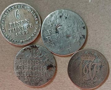 Duitsland. Set of 4 coins, incl. silver, various