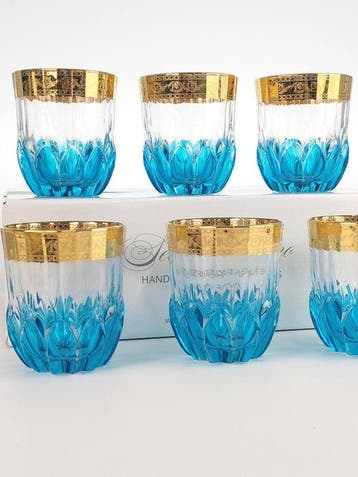 SECOLOVENTESIMO - Drinkservies (6) - Geen loodkristal., Antiek en Kunst, Antiek | Meubels | Tafels