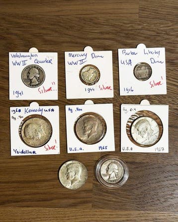 Verenigde Staten. Lot of 8 Silver Coins – Barber, Mercury,