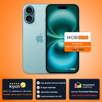 Apple iPhone 16 Zwart | 4 Gratis Accessoires – Accu tot 100%, Verzenden, Refurbished, IPhone 16, Zonder simlock