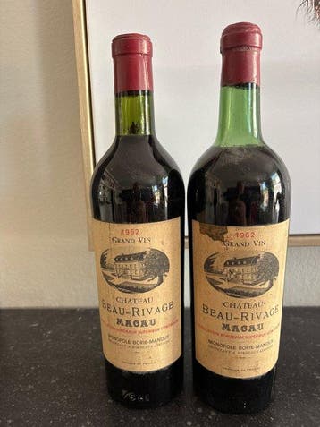 1962 Chateau Beau-Rivage Macau - Bordeaux - 2 Flessen (0.75, Nieuw