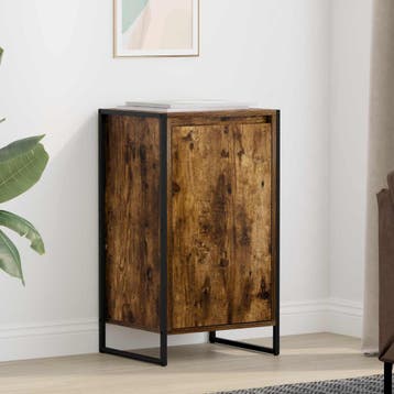 vidaXL Dressoir Rook Eik 43 x 36 x 75,5 cm Bewerkt hout, Huis en Inrichting, Kasten | Dressoirs, Verzenden, Nieuw, Overige houtsoorten