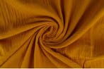 10 meter mousseline stof - Okergeel - Double gauze, 120 cm of meer, Geel, Ophalen of Verzenden, Katoen