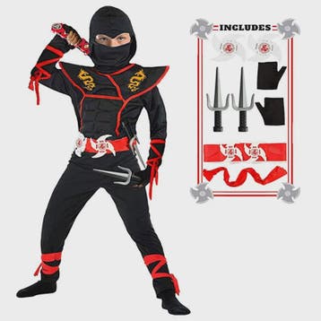 Stoer Ninja Kostuum Jongens met Spada en Shuriken - Hallowee, Verzenden