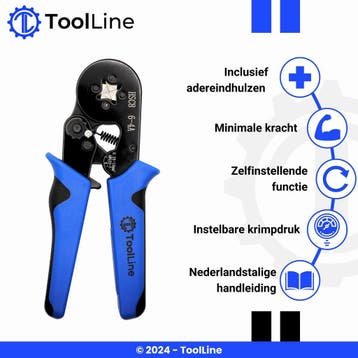 ToolLine | Adereindhulstang | Inclusief 1200 adereindhulzen, Verzenden, Nieuw