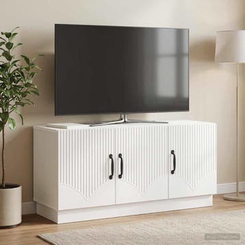 vidaXL TV-kast Hoogglans Wit 99 x 34,5 x 47 cm Bewerkt hout, Minder dan 50 cm, Verzenden, Nieuw, Minder dan 100 cm