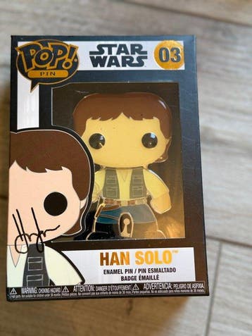- Funko Pop - Star Wars - Pin #03 – Han Solo – Signed by, Verzamelen, Nieuw